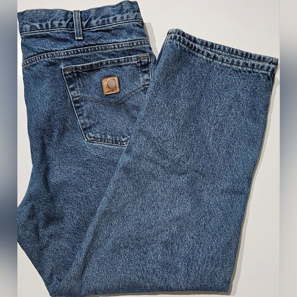 Carhartt B172 DST 40x30 Lined Jeans Relaxed Fit Work Denim Pants 100% Cotton EUC